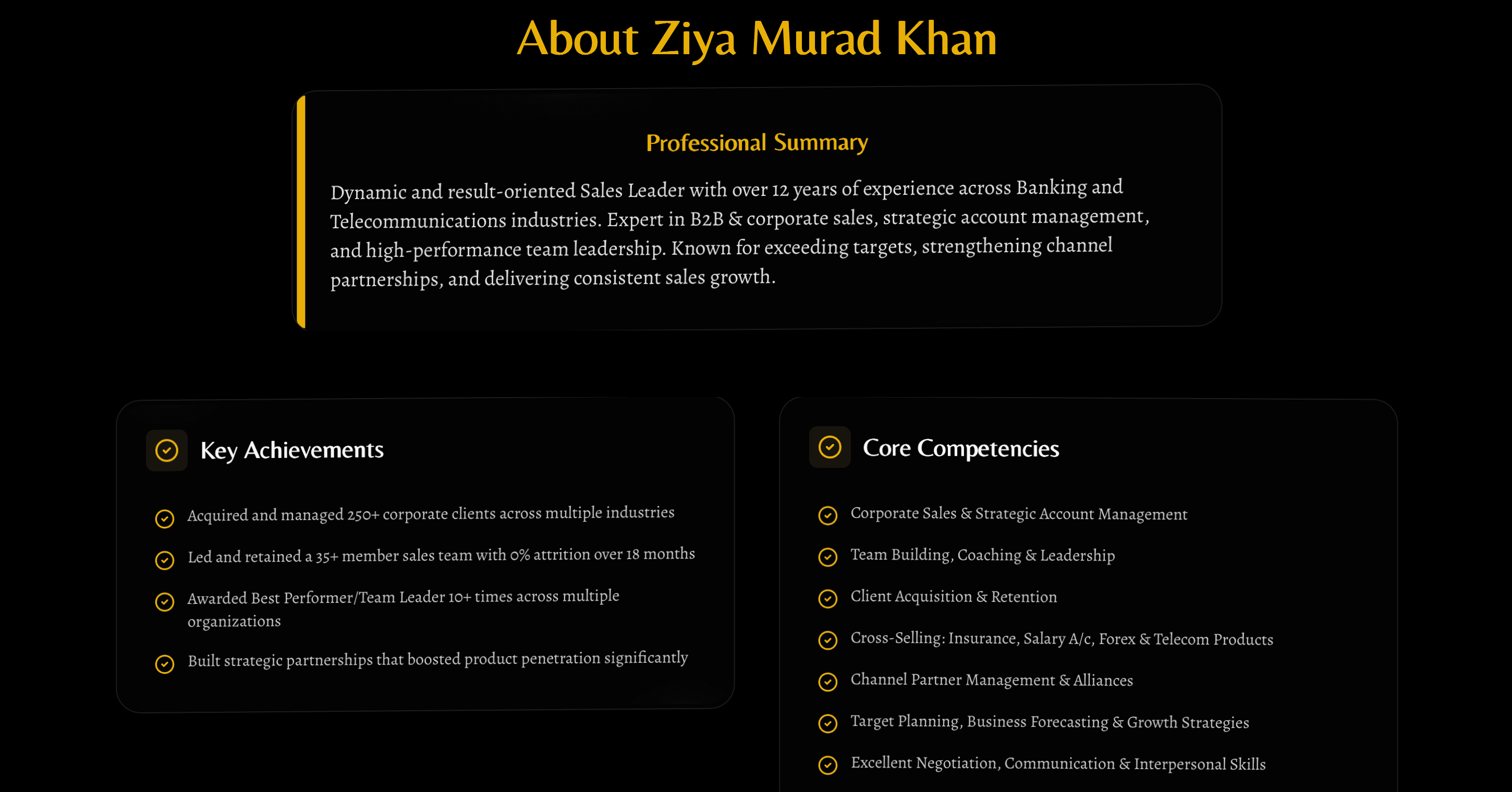 Ziya Murad Khan – Personal Branding Portfolio Experience Part 2